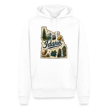 Idaho The Gem State Vintage Travel Aufkleber - Männer Premium Bio Hoodie - Weiß - Vorne - Nico (187cm)