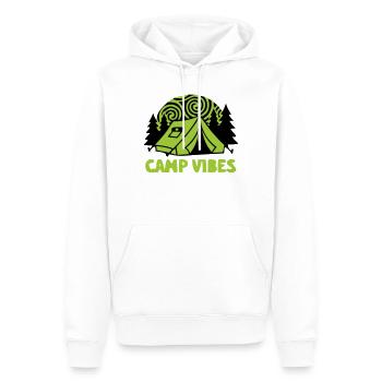 Zelt Camp Vibes Logo - Männer Premium Bio Hoodie - Weiß - Vorne - Nico (187cm)
