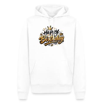 Happy Birthday - Männer Premium Bio Hoodie - Weiß - Vorne - Nico (187cm)