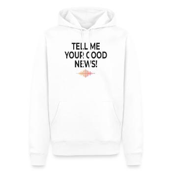 Tell Me Your Good News Minimal - Men’s Premium Organic Hoodie - white - Front - Nico (187cm)
