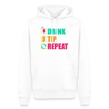 Serveur Barman Barchef - Sweat à capuche Premium bio Homme - blanc - Devant - Nico (187cm)