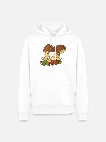 Pilze - Männer Premium Bio Hoodie - Weiß