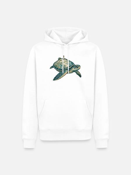 Inselwanderer - Männer Premium Bio Hoodie - Weiß