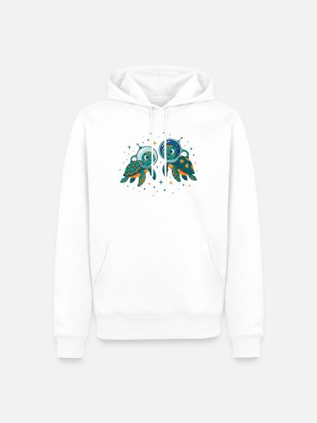 Weltraumschildkröten - Männer Premium Bio Hoodie - Weiß