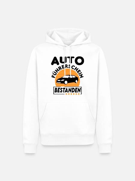 Auto Führerschein bestanden Sprüche fahren - Männer Premium Bio Hoodie - Weiß