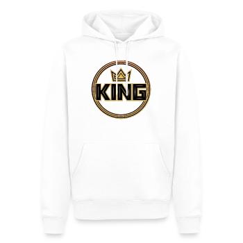 Goldenes Königskronenabzeichen - Männer Premium Bio Hoodie - Weiß - Vorne - Nico (187cm)