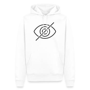 Symbol der Hidden Eye Privacy Line - Männer Premium Bio Hoodie - Weiß - Vorne - Nico (187cm)