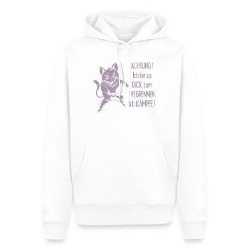 Dicke Katze, zu dick zum Wegrennen - Männer Premium Bio Hoodie - Weiß - Vorne - Nico (187cm)