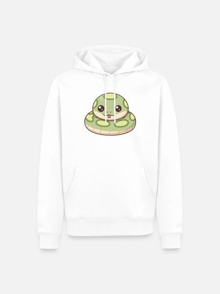 Anakonda Schlange - Männer Premium Bio Hoodie - Weiß