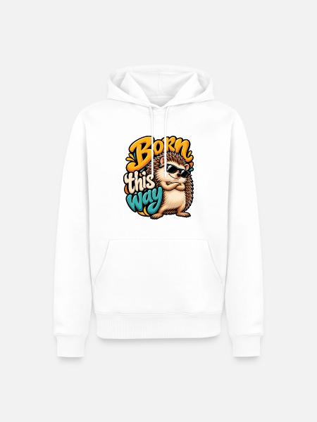 Igel - Männer Premium Bio Hoodie - Weiß