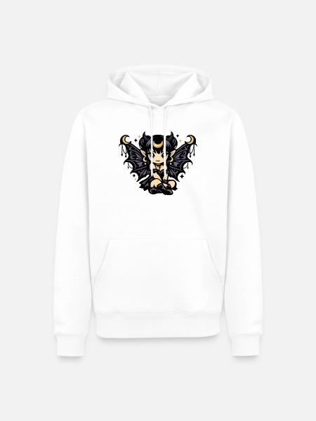 Nachtfee Dämonenflügel - Männer Premium Bio Hoodie - Weiß
