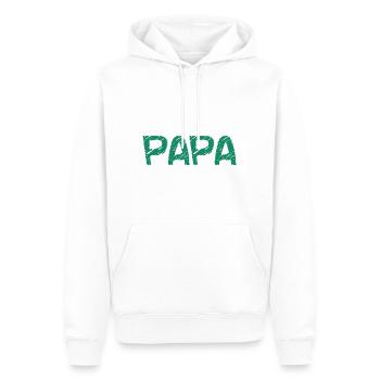 ALLES GUTE ZUM GEBURTSTAG, PAPA. PAPA. VATERTAG. ALLES GUTE ZUM GEBURTSTAG! - Männer Premium Bio Hoodie - Weiß - Vorne - Nico (187cm)