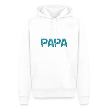 VATERTAG. ALLES GUTE ZUM GEBURTSTAG, PAPA. PAPA. ALLES GUTE ZUM GEBURTSTAG! - Männer Premium Bio Hoodie - Weiß - Vorne - Nico (187cm)