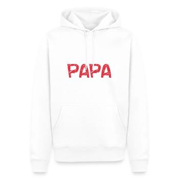 VATERTAG. ALLES GUTE ZUM GEBURTSTAG, PAPA. PAPA. ALLES GUTE ZUM GEBURTSTAG! - Männer Premium Bio Hoodie - Weiß - Vorne - Nico (187cm)