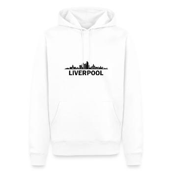 Liverpool City Skyline Angleterre Royaume-Uni - Sweat à capuche Premium bio Homme - blanc - Devant - Nico (187cm)