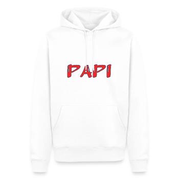BONNE FÊTE PAPA. PAPA. FÊTE DES PÈRES. PÈRE - Sweat à capuche Premium bio Homme - blanc - Devant - Nico (187cm)