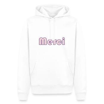 MAÎTRESSE. MAITRE. MERCI. MERCI MAÎTRESSE. MAITRE - Sweat à capuche Premium bio Homme - blanc - Devant - Nico (187cm)