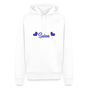 SCHWEIZ. LAND. GENF. HUMOR. LAND - Männer Premium Bio Hoodie - Weiß - Vorne - Nico (187cm)