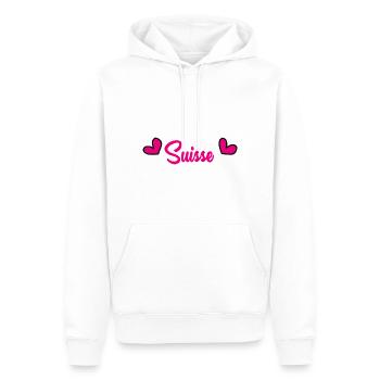 SCHWEIZ. HUMOR. LAND. FLAGGE. GENF. LAUSANNE - Männer Premium Bio Hoodie - Weiß - Vorne - Nico (187cm)