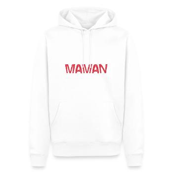 MA CHERIE. FÊTE DES MÈRES. BONNE FÊTE MAMAN. MAMAN - Sweat à capuche Premium bio Homme - blanc - Devant - Nico (187cm)