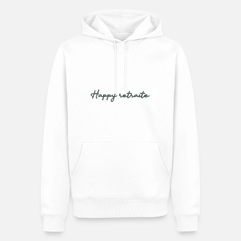 RETRAITE. RETRAITE. RETRAITEE. RETRAITE - Sweat à capuche Premium bio Homme - blanc