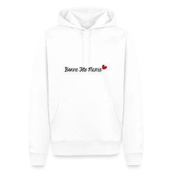 BONNE FÊTE MAMIE. SUPER MAMIE. MAMIE. MERE - Sweat à capuche Premium bio Homme - blanc - Devant - Nico (187cm)