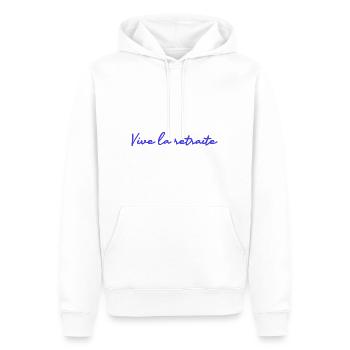 RETRAITE. RETRAITE. RETRAITEE. RETRAITE - Sweat à capuche Premium bio Homme - blanc - Devant - Nico (187cm)