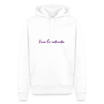 RETRAITE. RETRAITE. RETRAITEE. RETRAITE - Sweat à capuche Premium bio Homme - blanc - Devant - Nico (187cm)