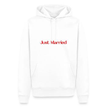 ICH LIEBE DICH. PAAR. ICH HABE GERADE GEHEIRATET. Junggesellinnenabschied. LIEBE - Männer Premium Bio Hoodie - Weiß - Vorne - Nico (187cm)