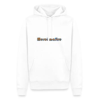 MAÎTRE. MERCI. MERCI MAÎTRE. MAITRE. CADEAU MAÎTRE - Sweat à capuche Premium bio Homme - blanc - Devant - Nico (187cm)