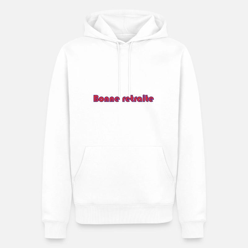 RETRAITE. RETRAITE. RETRAITEE. RETRAITE - Sweat à capuche Premium bio Homme - blanc