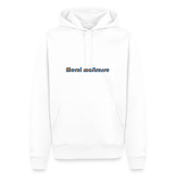 MAÎTRESSE. MERCI. MERCI MAÎTRESSE - Sweat à capuche Premium bio Homme - blanc - Devant - Nico (187cm)
