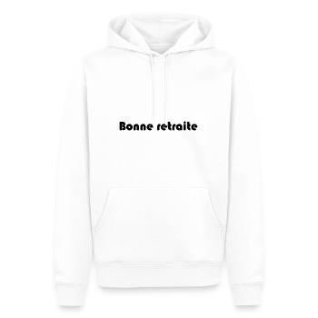 RETRAITE. RETRAITE. RETRAITEE. SENIOR. MAMIE. PAPY - Sweat à capuche Premium bio Homme - blanc - Devant - Nico (187cm)