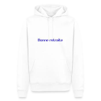 RETRAITE. RETRAITE. RETRAITEE. RETRAITE - Sweat à capuche Premium bio Homme - blanc - Devant - Nico (187cm)