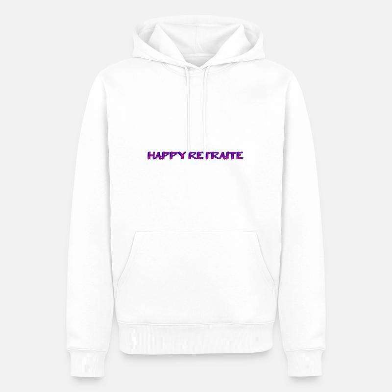 RETRAITE. RETRAITE. RETRAITEE. RETRAITE - Sweat à capuche Premium bio Homme - blanc