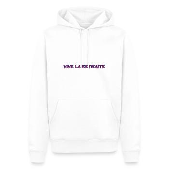 RETRAITE. RETRAITE. RETRAITEE. RETRAITE - Sweat à capuche Premium bio Homme - blanc - Devant - Nico (187cm)