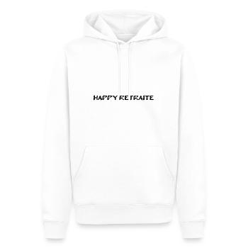 RETRAITE. RETRAITE. RETRAITEE. SENIOR. MAMIE. PAPY - Sweat à capuche Premium bio Homme - blanc - Devant - Nico (187cm)