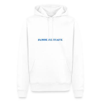 RETRAITE. RETRAITE. RETRAITEE. SENIOR. MAMIE. PAPY - Sweat à capuche Premium bio Homme - blanc - Devant - Nico (187cm)