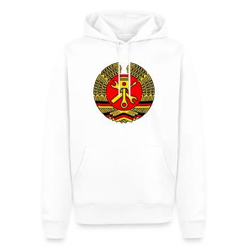 DDR Tuning Blason 3c (+ Your Text) - Sweat à capuche Premium bio Homme - blanc - Devant - Nico (187cm)