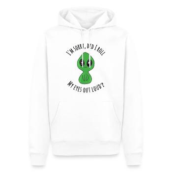 Tut mir leid, habe ich meine Augen laut verdreht? - Männer Premium Bio Hoodie - Weiß - Vorne - Nico (187cm)