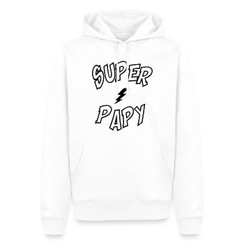 Super papy - Sweat à capuche Premium bio Homme - blanc - Devant - Nico (187cm)