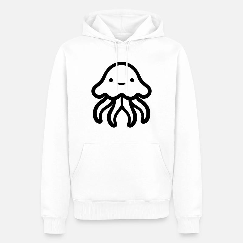 Méduse - Sweat à capuche Premium bio Homme - blanc
