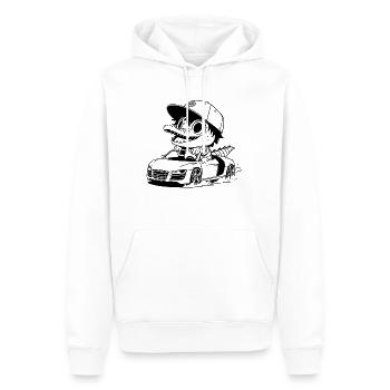 croco voiture - Sweat à capuche Premium bio Homme - blanc - Devant - Nico (187cm)