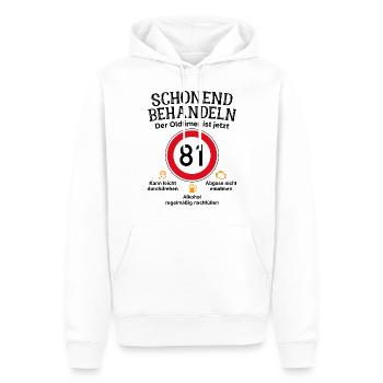 81. Geburtstag Schonend Behandeln Oldtimer Ist 81 - Männer Premium Bio Hoodie - Weiß - Vorne - Nico (187cm)
