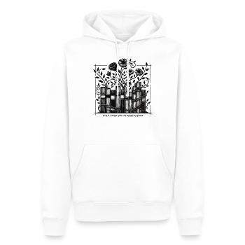 Bücherwurm Lustiger Buch Spruch Lesen Ist Therapie - Männer Premium Bio Hoodie - Weiß - Vorne - Nico (187cm)
