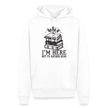 Retro Buch Design für Buchliebhaber und Leseratte - Männer Premium Bio Hoodie - Weiß - Vorne - Nico (187cm)