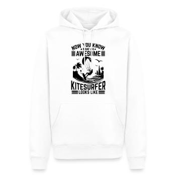 Now You Know What An Awesome Kitesurfer Looks Like - Männer Premium Bio Hoodie - Weiß - Vorne - Nico (187cm)