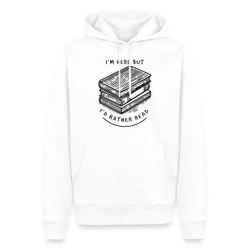 Livre rétro disant design pour les bibliophiles - Sweat à capuche Premium bio Homme - blanc - Devant - Nico (187cm)
