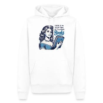 Retro buch Girl design für Vielleser mit Ästhetik - Männer Premium Bio Hoodie - Weiß - Vorne - Nico (187cm)