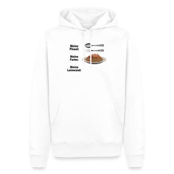 Spaghetti Bolognese Pinsel Farbe Leinwand Pasta - Männer Premium Bio Hoodie - Weiß - Vorne - Nico (187cm)